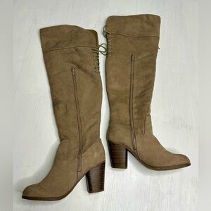 Madden Girl Over-the-Knee Boots • Taupe Faux Suede • G-Deedee • 5.5